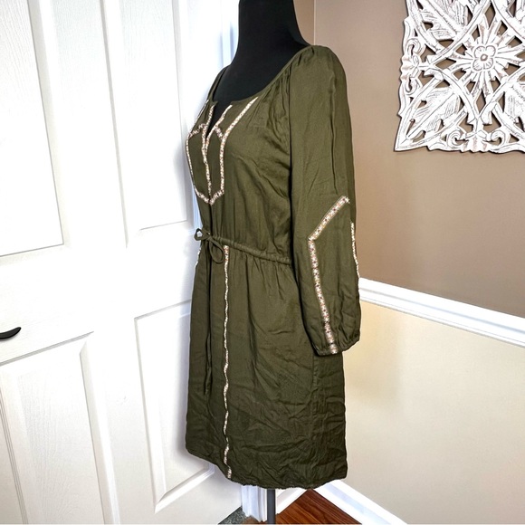⭐️ Esme & Esyllte Olive Ribbon Peasant Boho Bohemian Dress SMALL - Picture 7 of 14